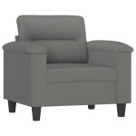 vidaXL Set de canapele cu perne, 4 piese, gri închis, microfibră