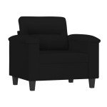 vidaXL Set de canapele cu perne, 4 piese, negru, microfibră vidaXL Set de canapele cu perne, 4 piese, negru, microfibră