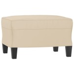 vidaXL Set de canapele cu perne, 3 piese, crem, microfibră vidaXL Set de canapele cu perne, 3 piese, crem, microfibră