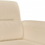 vidaXL Set de canapele cu perne, 3 piese, crem, microfibră vidaXL Set de canapele cu perne, 3 piese, crem, microfibră
