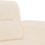 vidaXL Set de canapele cu perne, 3 piese, bej, microfibră vidaXL Set de canapele cu perne, 3 piese, bej, microfibră