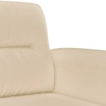 vidaXL Set de canapele cu perne, 2 piese, crem, microfibră