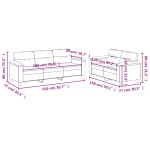 vidaXL Set de canapele cu perne, 2 piese, crem, microfibră vidaXL Set de canapele cu perne, 2 piese, crem, microfibră