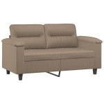 vidaXL Set de canapele cu perne, 2 piese, cappuccino, piele ecologică vidaXL Set de canapele cu perne, 2 piese, cappuccino, piele ecologică