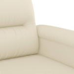 vidaXL Set de canapele cu perne, 3 piese, crem, piele ecologică vidaXL Set de canapele cu perne, 3 piese, crem, piele ecologică