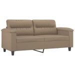 vidaXL Set de canapele cu perne, 2 piese, cappuccino, piele ecologică