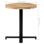 vidaXL Masă de bistro rotundă, Ø70 x 75 cm, lemn de mango brut