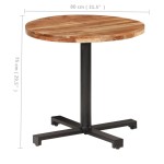 vidaXL Masă de bistro, Ø80x75 cm, rotund, lemn masiv de acacia