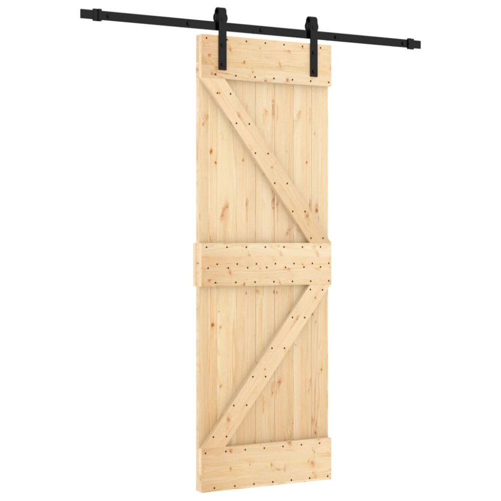 vidaXL Ușă glisantă cu set de feronerie 70x210 cm, lemn masiv de pin