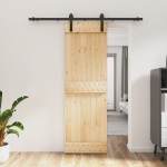 vidaXL Ușă glisantă cu set de feronerie 70x210 cm, lemn masiv de pin vidaXL Ușă glisantă cu set de feronerie 70x210 cm, lemn masiv de pin
