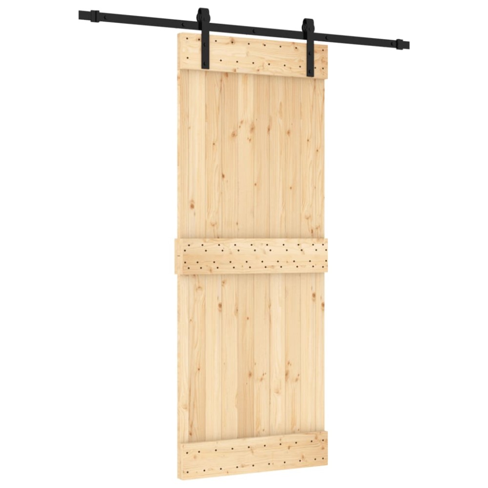 vidaXL Ușă glisantă cu set de feronerie 80x210 cm, lemn masiv de pin