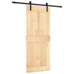 vidaXL Ușă glisantă cu set de feronerie 85x210 cm, lemn masiv de pin vidaXL Ușă glisantă cu set de feronerie 85x210 cm, lemn masiv de pin