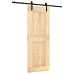 vidaXL Ușă glisantă cu set de feronerie 80x210 cm, lemn masiv de pin vidaXL Ușă glisantă cu set de feronerie 80x210 cm, lemn masiv de pin