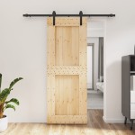 vidaXL Ușă glisantă cu set de feronerie 80x210 cm, lemn masiv de pin vidaXL Ușă glisantă cu set de feronerie 80x210 cm, lemn masiv de pin
