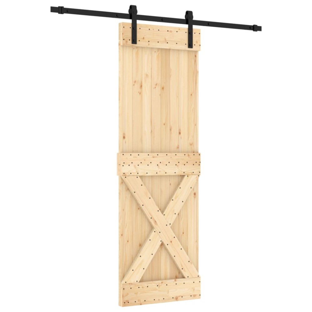 vidaXL Ușă glisantă cu set de feronerie 70x210 cm, lemn masiv de pin