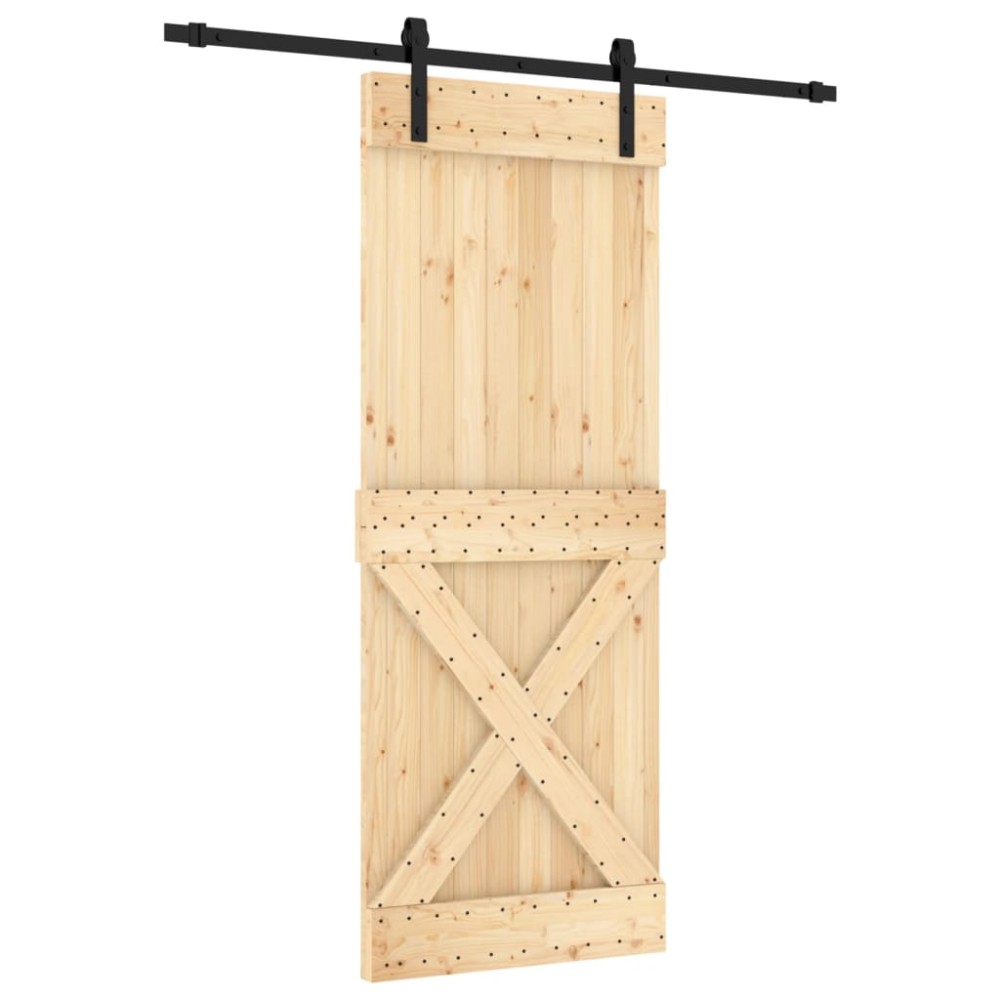 vidaXL Ușă glisantă cu set de feronerie 80x210 cm, lemn masiv de pin