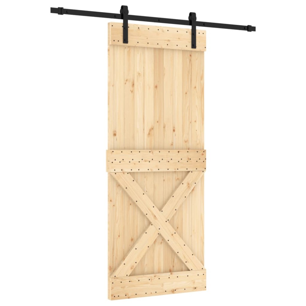 vidaXL Ușă glisantă cu set de feronerie 85x210 cm, lemn masiv de pin