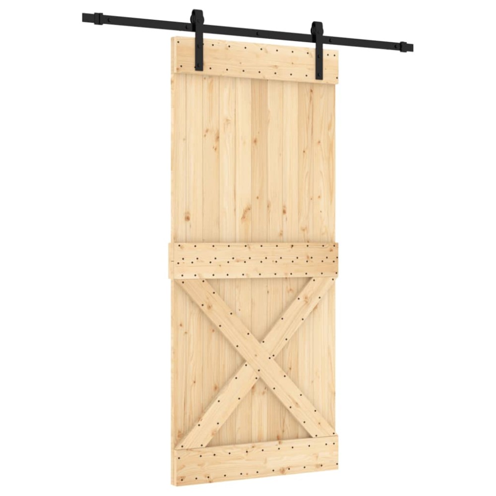 vidaXL Ușă glisantă cu set feronerie, 90x210 cm, lemn masiv de pin