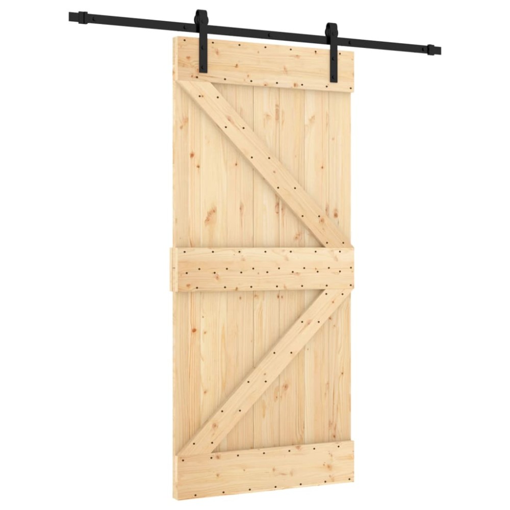 vidaXL Ușă glisantă cu set de feronerie 95x210 cm, lemn masiv de pin