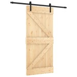 vidaXL Ușă glisantă cu set de feronerie 95x210 cm, lemn masiv de pin vidaXL Ușă glisantă cu set de feronerie 95x210 cm, lemn masiv de pin