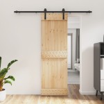 vidaXL Ușă glisantă cu set de feronerie 70x210 cm, lemn masiv de pin vidaXL Ușă glisantă cu set de feronerie 70x210 cm, lemn masiv de pin