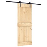 vidaXL Ușă glisantă cu set de feronerie 80x210 cm, lemn masiv de pin vidaXL Ușă glisantă cu set de feronerie 80x210 cm, lemn masiv de pin