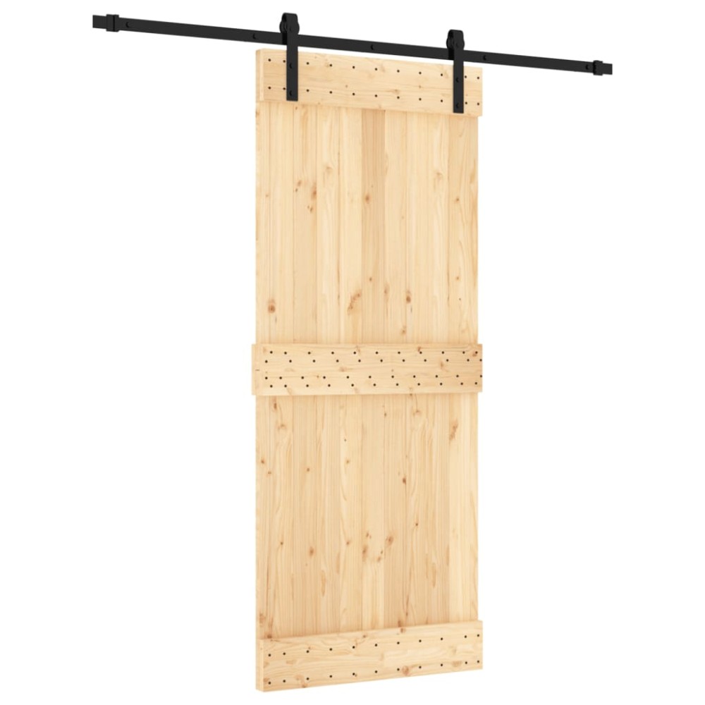 vidaXL Ușă glisantă cu set de feronerie 85x210 cm, lemn masiv de pin