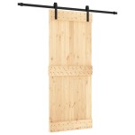 vidaXL Ușă glisantă cu set de feronerie 85x210 cm, lemn masiv de pin vidaXL Ușă glisantă cu set de feronerie 85x210 cm, lemn masiv de pin