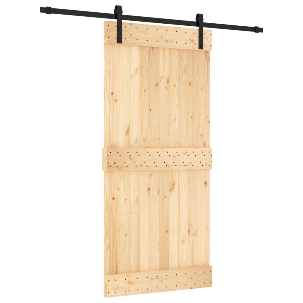 vidaXL Ușă glisantă cu set de feronerie 95x210 cm, lemn masiv de pin