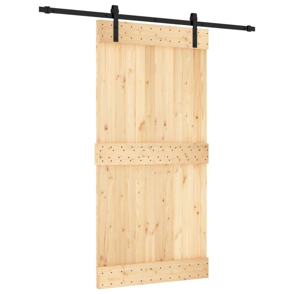 vidaXL Ușă glisantă cu set feronerie, 100x210 cm, lemn masiv de pin