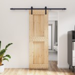 vidaXL Ușă glisantă cu set de feronerie 70x210 cm, lemn masiv de pin vidaXL Ușă glisantă cu set de feronerie 70x210 cm, lemn masiv de pin