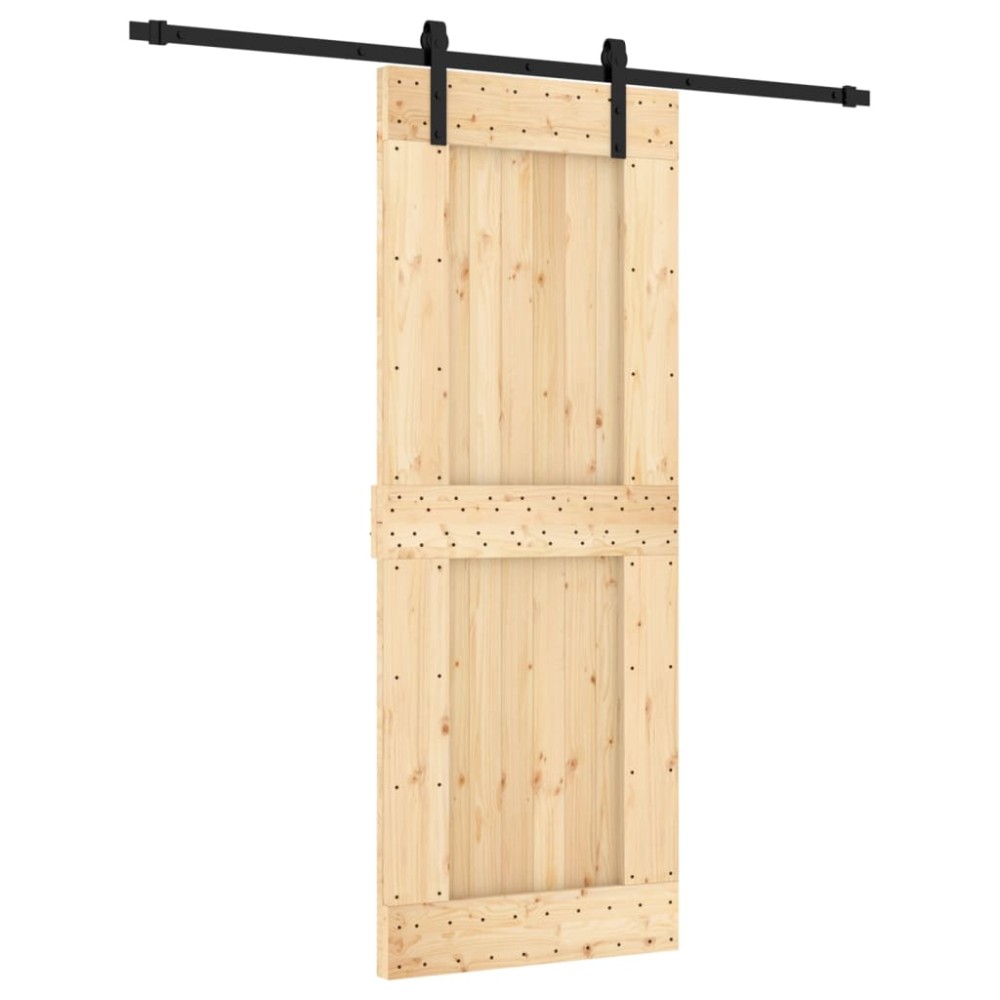 vidaXL Ușă glisantă cu set de feronerie 80x210 cm, lemn masiv de pin