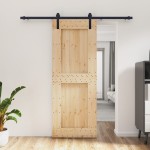 vidaXL Ușă glisantă cu set de feronerie 80x210 cm, lemn masiv de pin vidaXL Ușă glisantă cu set de feronerie 80x210 cm, lemn masiv de pin