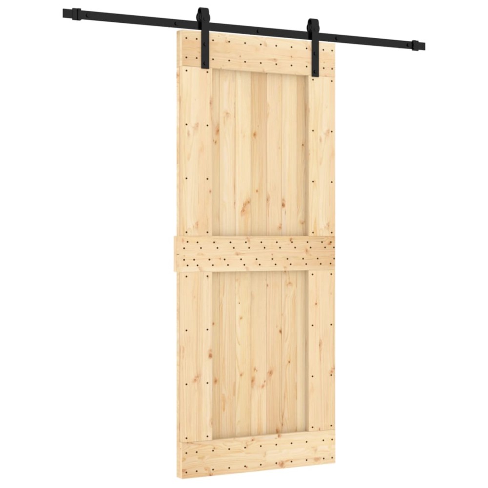 vidaXL Ușă glisantă cu set de feronerie 85x210 cm, lemn masiv de pin