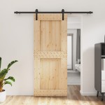 vidaXL Ușă glisantă cu set de feronerie 85x210 cm, lemn masiv de pin vidaXL Ușă glisantă cu set de feronerie 85x210 cm, lemn masiv de pin