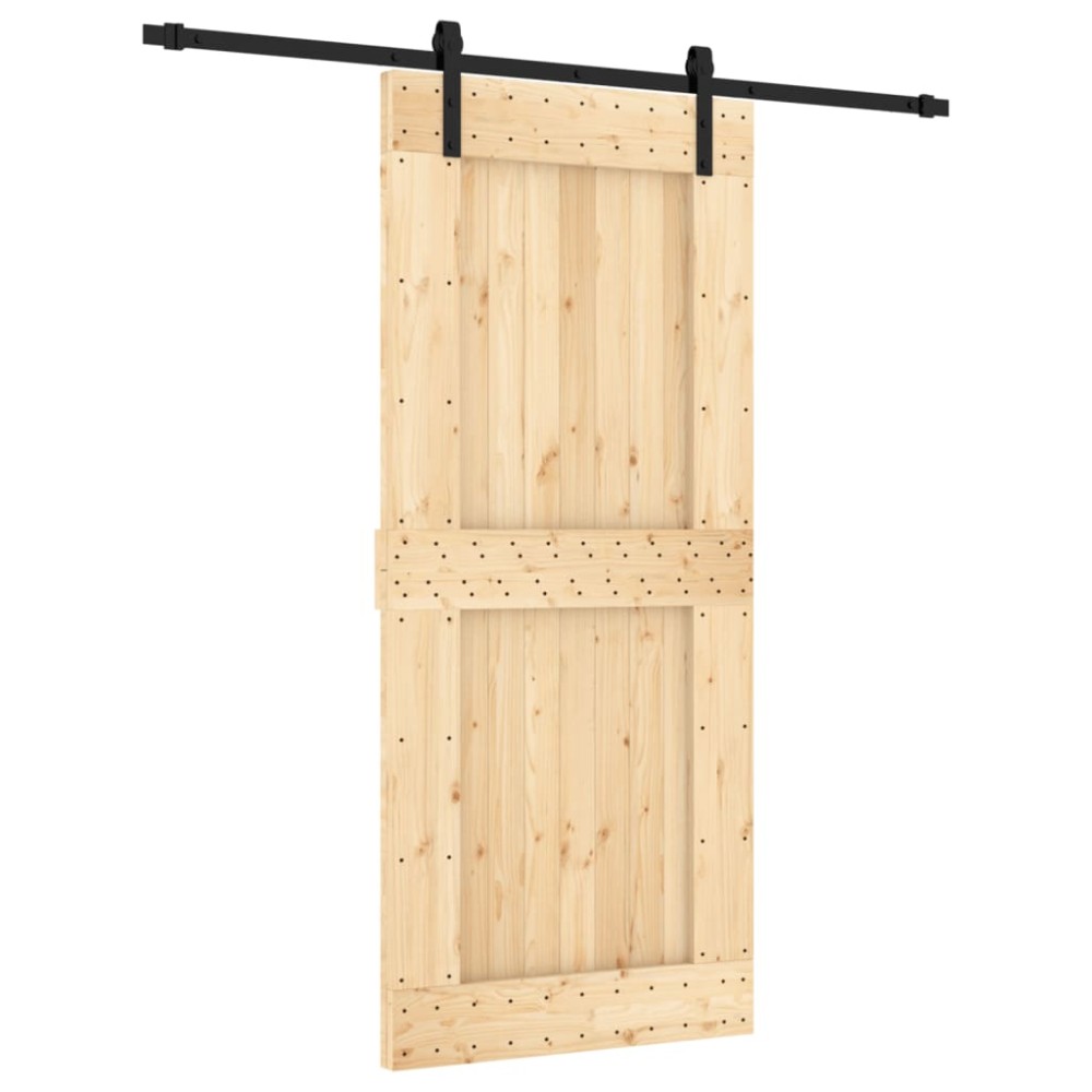 vidaXL Ușă glisantă cu set feronerie, 90x210 cm, lemn masiv de pin