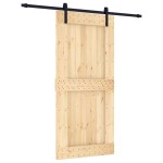 vidaXL Ușă glisantă cu set de feronerie 95x210 cm, lemn masiv de pin vidaXL Ușă glisantă cu set de feronerie 95x210 cm, lemn masiv de pin