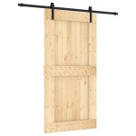 vidaXL Ușă glisantă cu set feronerie, 100x210 cm, lemn masiv de pin vidaXL Ușă glisantă cu set feronerie, 100x210 cm, lemn masiv de pin