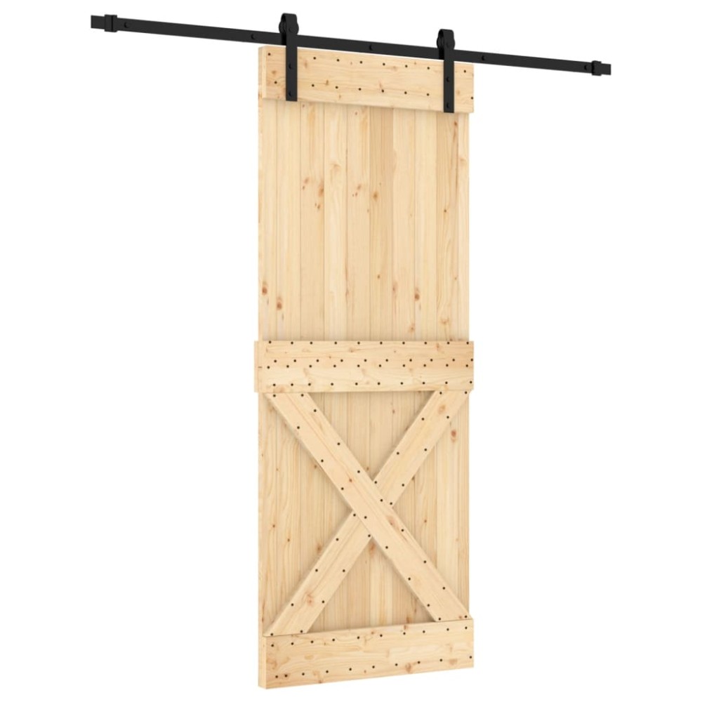 vidaXL Ușă glisantă cu set de feronerie 80x210 cm, lemn masiv de pin
