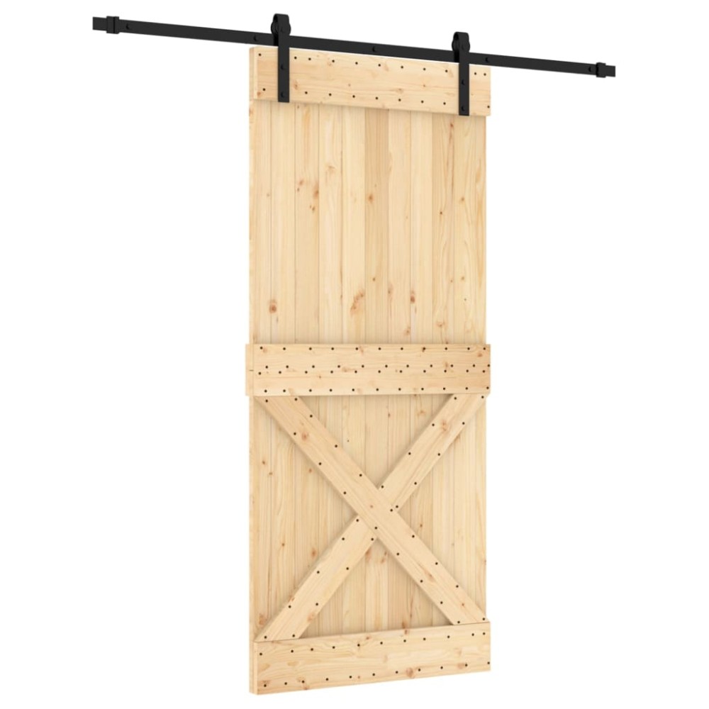 vidaXL Ușă glisantă cu set feronerie, 90x210 cm, lemn masiv de pin