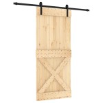 vidaXL Ușă glisantă cu set feronerie, 90x210 cm, lemn masiv de pin vidaXL Ușă glisantă cu set feronerie, 90x210 cm, lemn masiv de pin