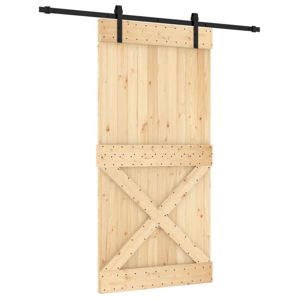 vidaXL Ușă glisantă cu set feronerie, 100x210 cm, lemn masiv de pin
