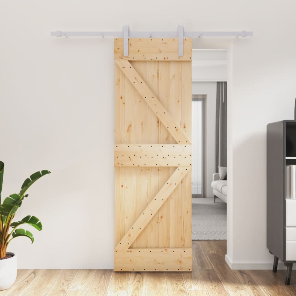 vidaXL Ușă glisantă cu set de feronerie 70x210 cm, lemn masiv de pin