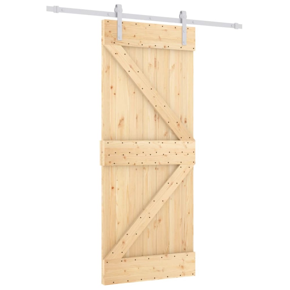 vidaXL Ușă glisantă cu set de feronerie 85x210 cm, lemn masiv de pin