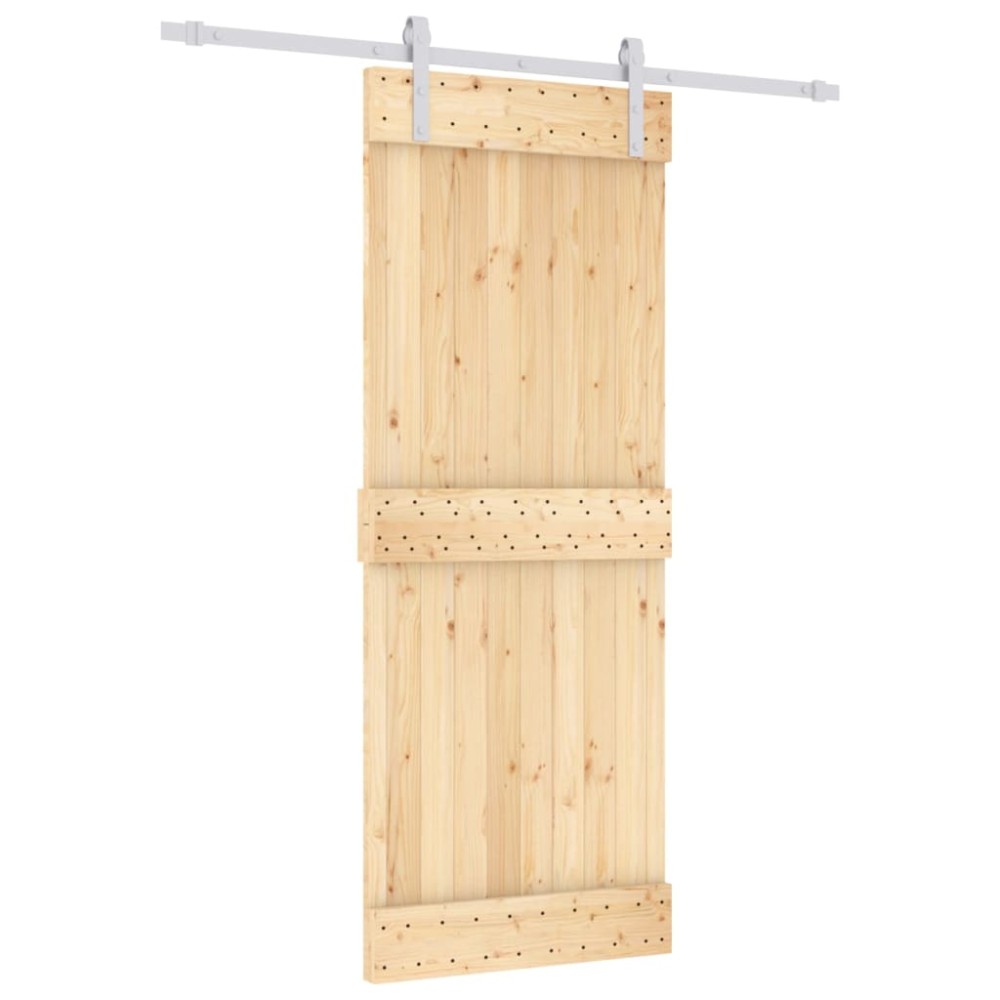 vidaXL Ușă glisantă cu set de feronerie 80x210 cm, lemn masiv de pin