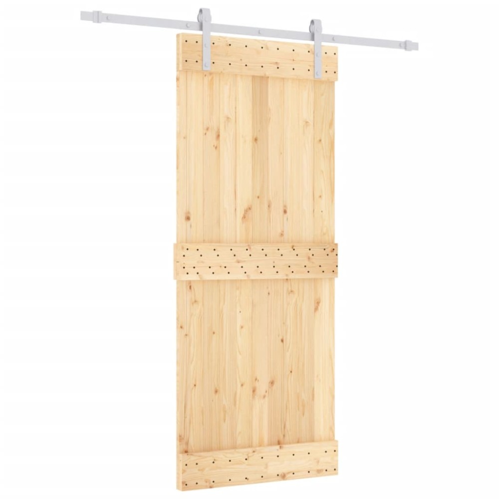 vidaXL Ușă glisantă cu set de feronerie 85x210 cm, lemn masiv de pin