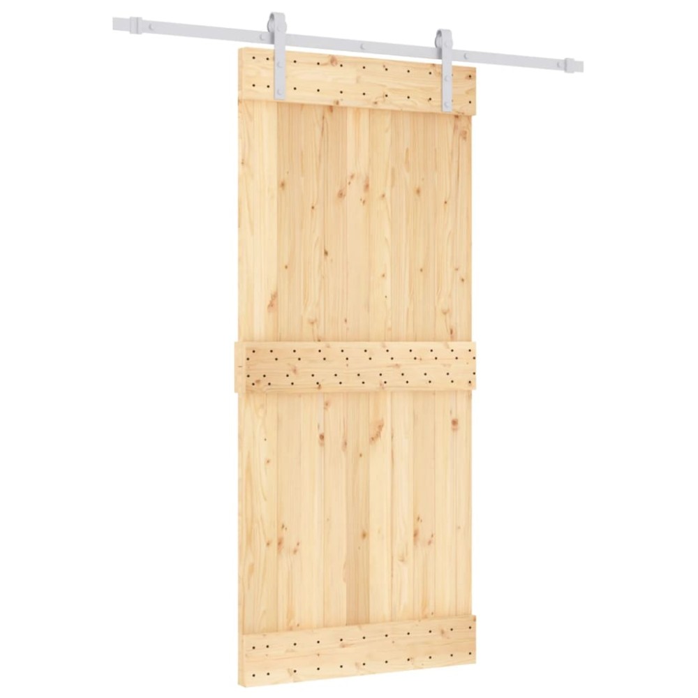 vidaXL Ușă glisantă cu set feronerie, 90x210 cm, lemn masiv de pin