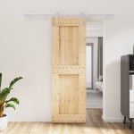 vidaXL Ușă glisantă cu set de feronerie 70x210 cm, lemn masiv de pin vidaXL Ușă glisantă cu set de feronerie 70x210 cm, lemn masiv de pin