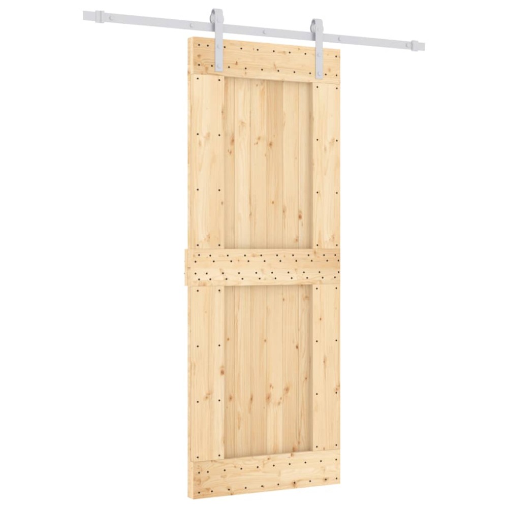 vidaXL Ușă glisantă cu set de feronerie 80x210 cm, lemn masiv de pin