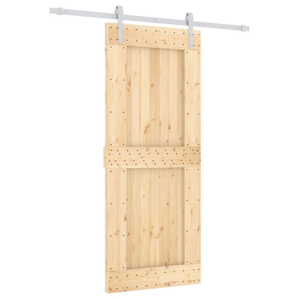 vidaXL Ușă glisantă cu set de feronerie 85x210 cm, lemn masiv de pin